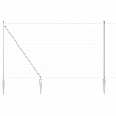 vidaXL Euro Fence con 7 pali a punta 1,6 x 10 m in acciaio zincato