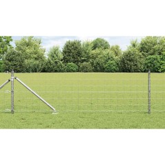 vidaXL Recinzione Euro con 7 pali a spillo 0,6 x 10 m in acciaio zincato