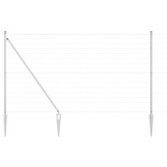 vidaXL Recinzione Euro di con 7 pali a punta, 1.5 x 10 m in acciaio zincato
