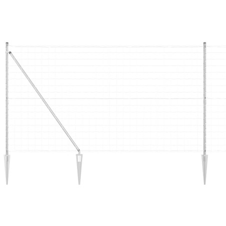 vidaXL Recinzione Euro di con 7 pali a punta, 1.5 x 10 m in acciaio zincato