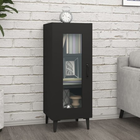 Credenza Nera 34,5x34x90 cm in Legno Multistrato