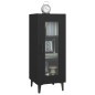 Credenza Nera 34,5x34x90 cm in Legno Multistrato Credenza Nera 34,5x34x90 cm in Legno Multistrato