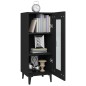 Credenza Nera 34,5x34x90 cm in Legno Multistrato Credenza Nera 34,5x34x90 cm in Legno Multistrato