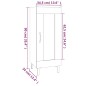 Credenza Nera 34,5x34x90 cm in Legno Multistrato Credenza Nera 34,5x34x90 cm in Legno Multistrato