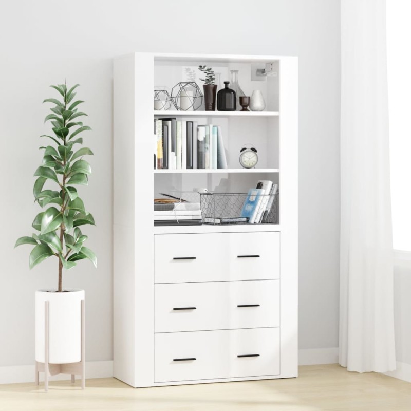 Credenza Bianco Lucido in Legno Multistrato Credenza Bianco Lucido in Legno Multistrato