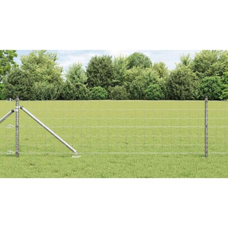 vidaXL Recinzione Euro con 13 Picchetti a Punta 0.4x50 m in Acciaio Zincato