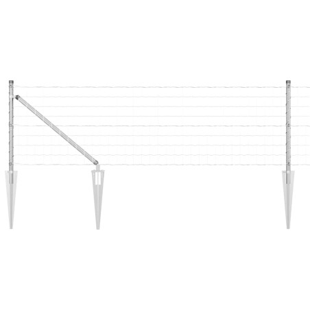 vidaXL Euro Fence con 7 pali a punta 0,4x10 m in acciaio galvanizzato