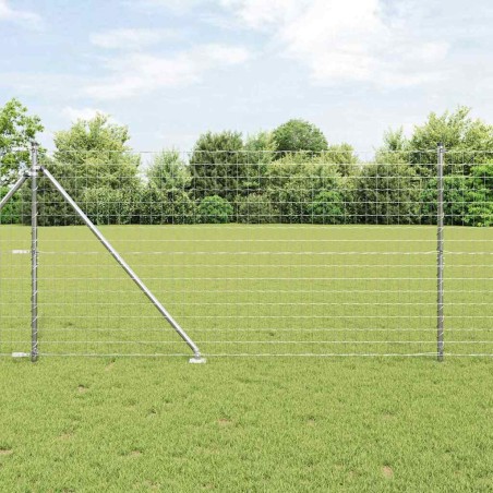vidaXL Recinzione Euro con 7 Poste a Punta, 1.2 x 10m in Acciaio Zincato