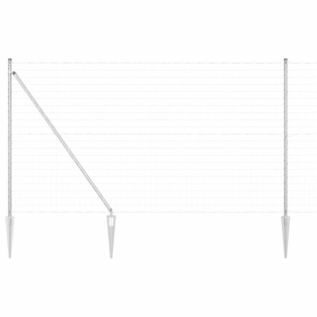 vidaXL Recinzione Euro di con 7 pali a punta 1.5x10 m in acciaio zincato