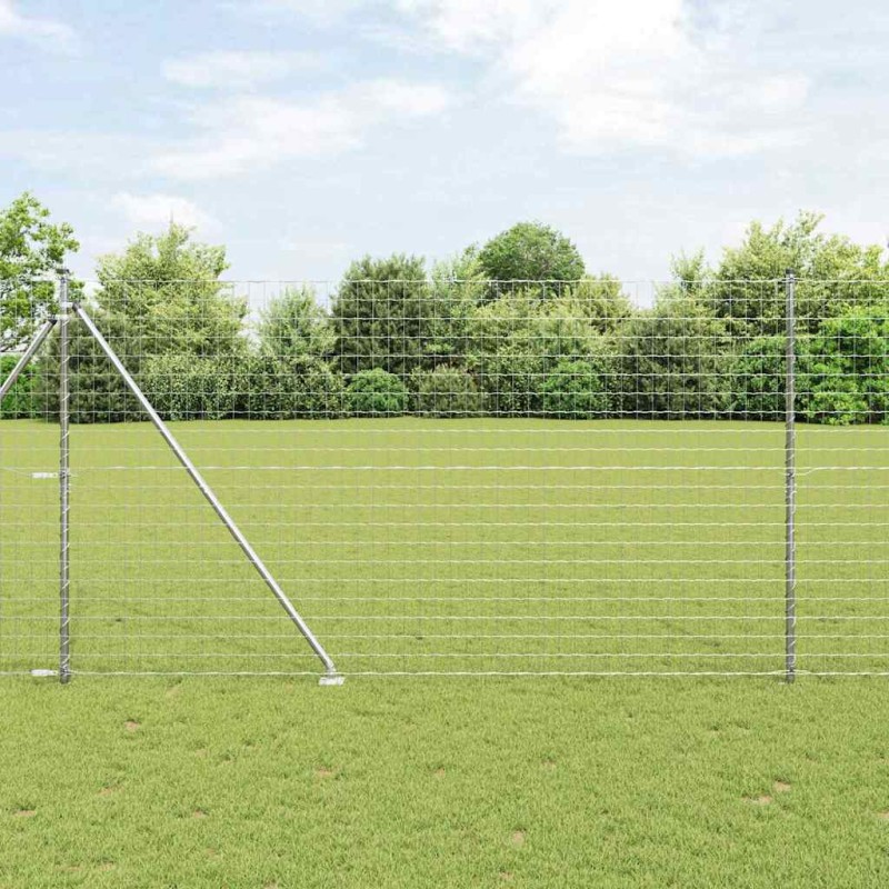 vidaXL Recinzione Euro con 7 pali a punta di 1,6 x 10 m in acciaio galvanizzato