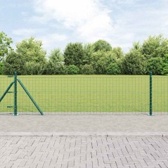 vidaXL Recinzione Euro con 7 postazioni flangiate, 0,4 x 10 m in acciaio zincato.