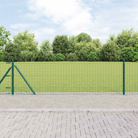 vidaXL Recinzione Euro con 7 postazioni flangiate, 0,4 x 10 m in acciaio zincato.