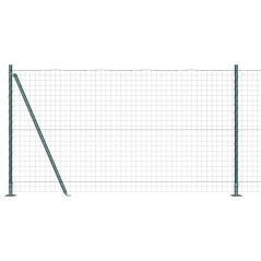 vidaXL Recinzione Euro con 7 postazioni flangiate 1.2 x 10 m in acciaio zincato