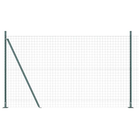 vidaXL Recinzione euro con 7 pali flangiati, 1.5 x 10m in acciaio zincato.