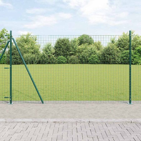 vidaXL Euro Fence con 7 Posti Flangiati 1.6x10 m in Acciaio Zincato