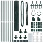 vidaXL Euro Fence con 7 Posti Flangiati 1.6x10 m in Acciaio Zincato