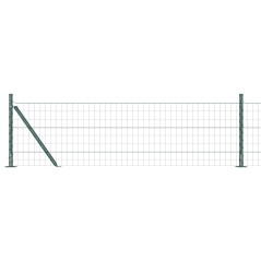vidaXL Recinzione Euro di con 7 pali flangiati, 0.6 x 10 m, in acciaio zincato