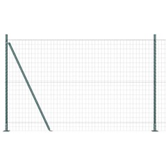 vidaXL Recinzione Euro con 7 pali flangiati, 1.6 x 10 m, in acciaio zincato.