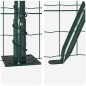 vidaXL Recinzione Euro con 7 pali flangiati, 1.6 x 10 m, in acciaio zincato.