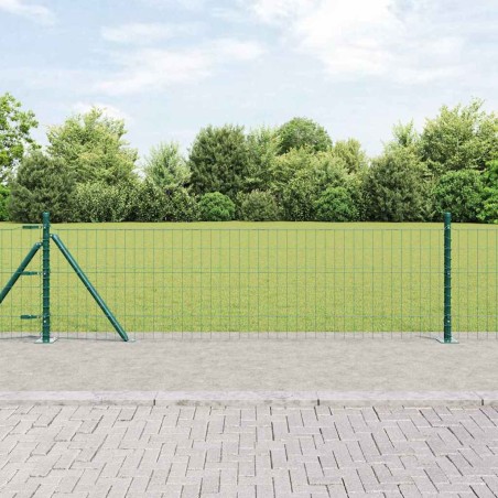vidaXL Recinzione Euro con 7 posti flangiati, 0.6 x 10 m, in acciaio zincato