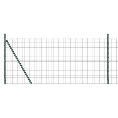 vidaXL Recinzione Euro con 7 posti flangiati, 0,8 x 10 m, in acciaio zincato