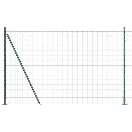 vidaXL Recinzione Euro con 7 pali flangiati, 1.5 x 10 m in acciaio zincato