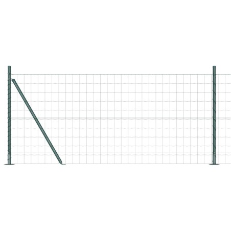 vidaXL Recinzione Euro con 7 Pali Flangiati 1x10 m Acciaio Galvanizzato