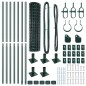 vidaXL Recinzione Euro con 7 Pali Flangiati 1x10 m Acciaio Galvanizzato