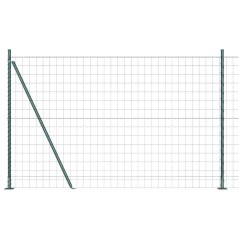 vidaXL Euro Fence con 7 Pali Flangiati 1.6x10 m in Acciaio Zincato