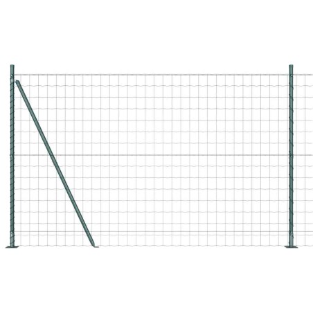 vidaXL Euro Fence con 7 Pali Flangiati 1.6x10 m in Acciaio Zincato
