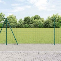 vidaXL Recinzione Euro con 7 pali flangiati, 1,2x10 m in acciaio galvanizzato
