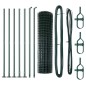 vidaXL Recinzione Euro con 7 pali flangiati, 1,2x10 m in acciaio galvanizzato