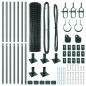 vidaXL Recinzione Euro con 7 pali flangiati, 1,2x10 m in acciaio galvanizzato