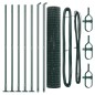 vidaXL Recinzione Euro con 7 pali flangiati 1.4x10 m in acciaio zincato