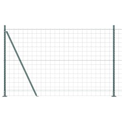 vidaXL Recinzione Euro con 7 pali flangiati, 1,6 x 10 m in acciaio galvanizzato