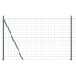 vidaXL Recinzione Euro con 7 pali flangiati, 1,6 x 10 m in acciaio galvanizzato