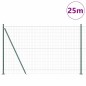 vidaXL Recinzione Euro con 13 pali flangiati, 1.2x25m in acciaio zincato