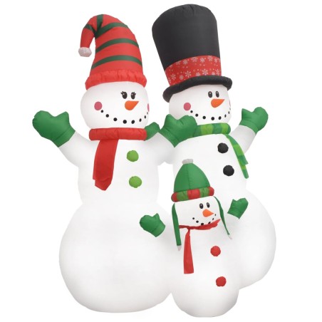 vidaXL Famiglia Pupazzi di Neve Natalizi Gonfiabili con LED IP44 240cm 