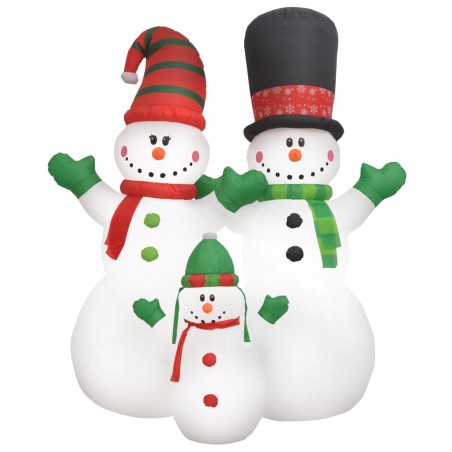 vidaXL Famiglia Pupazzi di Neve Natalizi Gonfiabili con LED IP44 240cm 