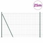 vidaXL Recinzione Euro con 13 picchetti flangiati, 1,2 x 25 m, in acciaio zincato