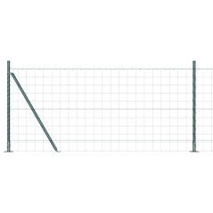 vidaXL Recinzione Euro con 13 pali flangiati 0,8 x 25 m in acciaio zincato.