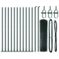 vidaXL Recinzione Euro con 13 pali flangiati 0,8 x 25 m in acciaio zincato.