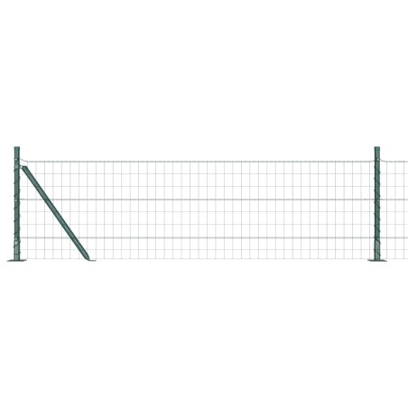 vidaXL Euro Fence con 13 Poste Flangiate 0.6x50 m in Acciaio Zincato