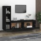 Mobili Porta TV 3 pz Neri in Legno Massello di Pino Mobili Porta TV 3 pz Neri in Legno Massello di Pino