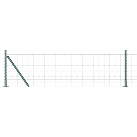 vidaXL Recinzione Euro con 13 pali flangiati, 0,4 x 50 m in acciaio zincato