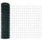vidaXL Recinzione Euro con 7 pali flangiati, 1x10 m, in acciaio zincato.