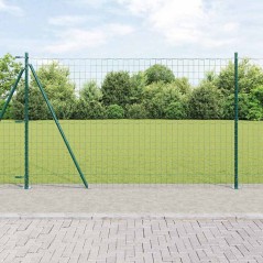 vidaXL Euro Fence con 7 Poste Flangiate 1,4 x 10 m in Acciaio Galvanizzato