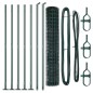 vidaXL Recinzione Euro di con 7 pali flangiati, 1,5x10 m in acciaio galvanizzato