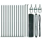 vidaXL Recinzione Euro 13 Post Flangiati 1x25 m in Acciaio Galvanizzato
