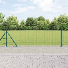 vidaXL Recinzione Euro con 13 Poste Flangiata 0,4x50 m in Acciaio Zincato